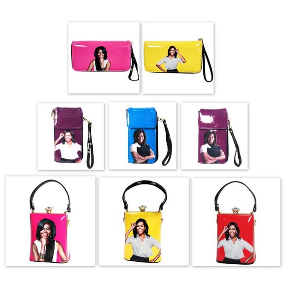 Tigerstars Pink Michelle Obama Wristlet Wallet - Picture 3 of 4